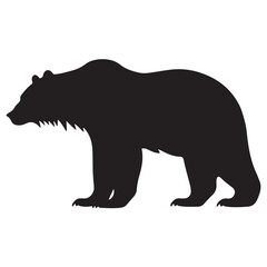 A black Silhouette polar bear animal vactor
