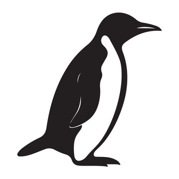 A black Silhouette penguin animal vactor
