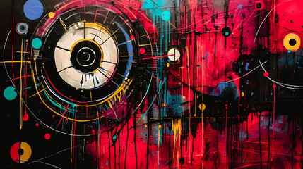 Peinture abstraite colorée