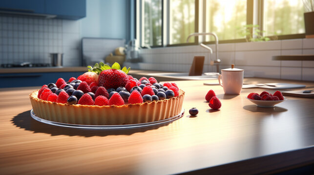 cake with strawberries HD 8K wallpaper Stock Photographic Image 