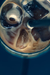 İce Americano coffee glass close up