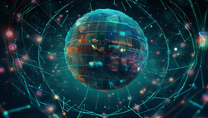 Obraz premium Orb of the Future: Artificial Planet