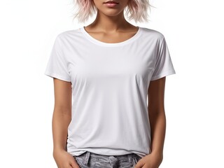 white female t-shirt mockup