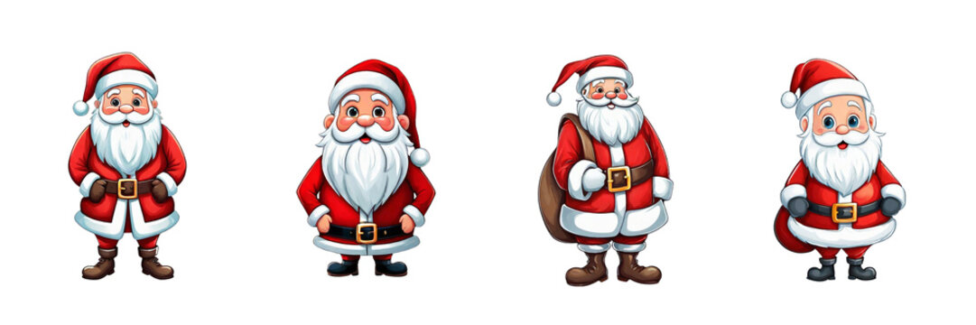 Set of  Santa cluse clipart, isolated on white background(4)