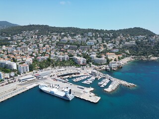 Fototapeta na wymiar Nice harbour France drone,aerial