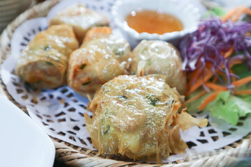 Deep Fried Crab ballls, Deep Fried Crab rolls or Hoi Jo or Deep fried beancurd skin wrapped with crab meat