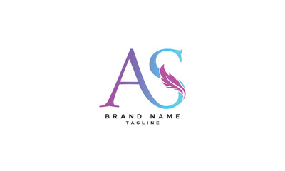 AS, SA, Abstract initial monogram letter alphabet logo design