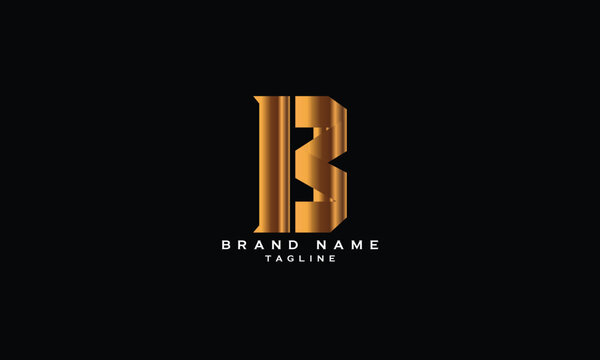 B3, 3B, Abstract initial monogram letter alphabet logo design