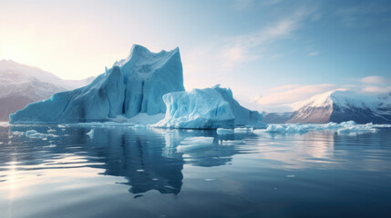 Fototapeta na wymiar Melting glaciers. Climate crisis. Environmental problems. Сlimate change.