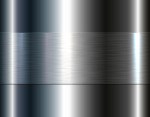 Silver chrome metal 3D background, lustrous and shiny metallic design with brushed metal texture pattern.