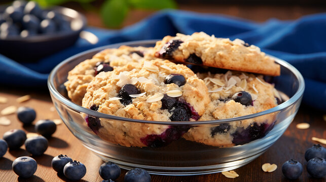 oatmeal cookies with blueberries HD 8K wallpaper Stock Photographic Image 