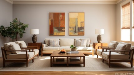 Naklejka na ściany i meble Living Room with Coffee Table Photography