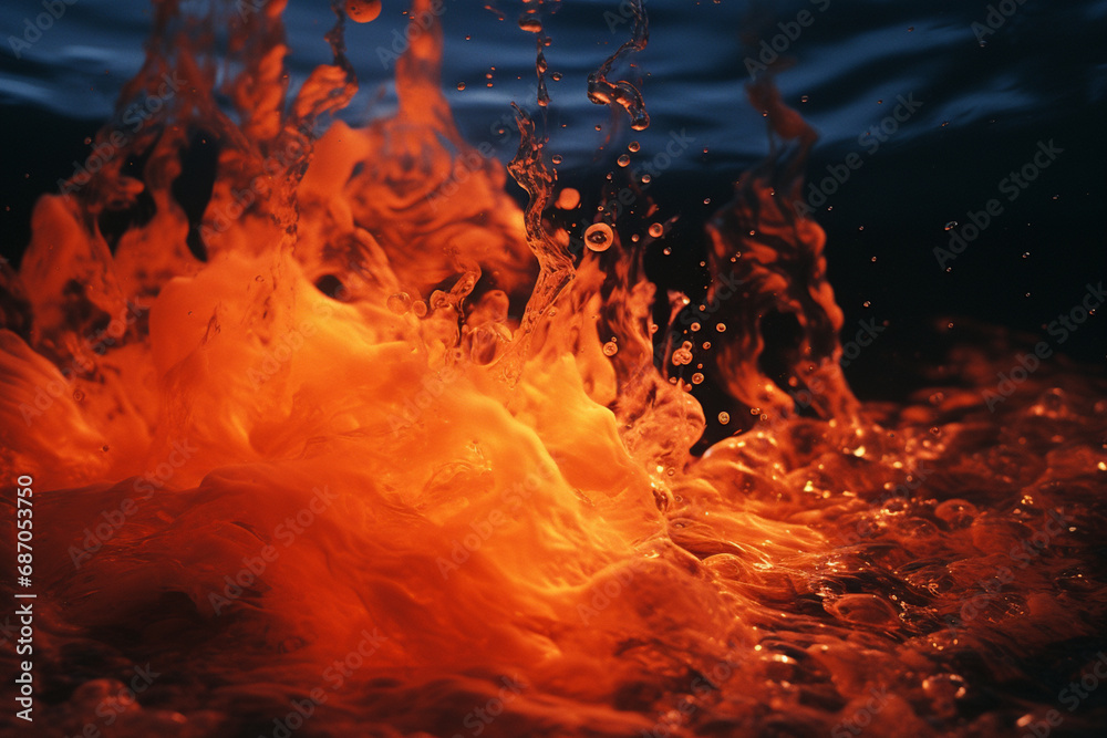 Leinwandbilder an art project combining elements of water and fire, resulting in a mesmerizing display.