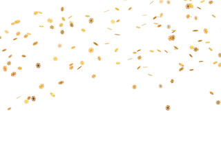 Realistic Golden Confetti and serpentine explosion For The Festival Party Ribbon Blast Carnival Elements Or Birthday Celebration
