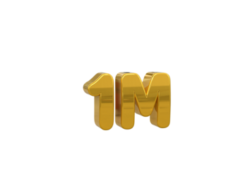 1m followers 3d number tag for follower sale promotion concept by 3d render