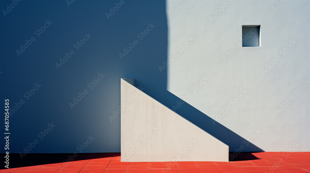 Fototapete A minimalist abstract graphic composition, using negative space and clean lines to convey simplicity and sophistication while maintaining a sense of intrigue.