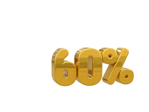 Special offer sale 60% discount sale tags 3d number concept discount promotion sale offer price sign