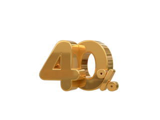 Special offer sale 40% discount sale tags 3d number concept discount promotion sale offer price sign