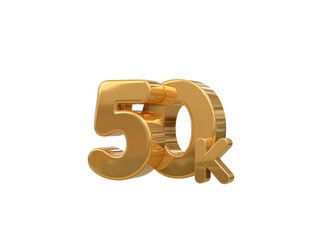 50k followers 3d number tag for follower sale promotion concept by 3d render