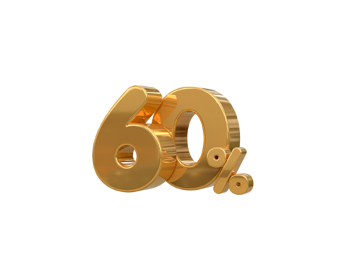 Special offer sale 60% discount sale tags 3d number concept discount promotion sale offer price sign