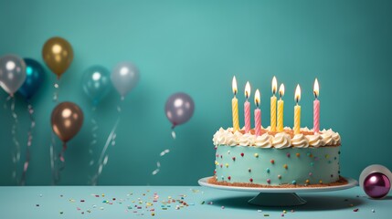 a cake with candles on it