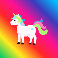 Cute baby unicorn cartoon vector