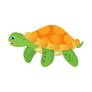 Sea turtle cartoon vector graphic