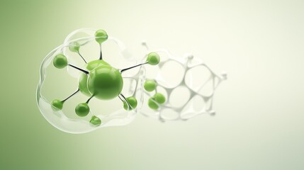 a green and white molecule - obrazy, fototapety, plakaty