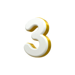 3d rendering of golden 3, three Number for your unique selling poster banner ads Party or birthday design