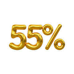 Special offer sale 55% discount sale tags 3d number concept discount promotion sale offer price sign
