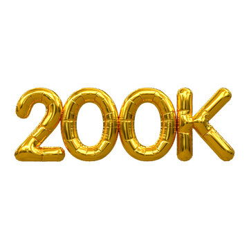 200k followers 3d number tag for follower sale promotion concept by 3d render