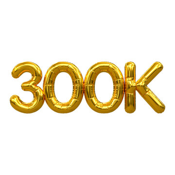 300k followers 3d number tag for follower sale promotion concept by 3d render