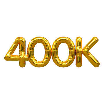 400k followers 3d number tag for follower sale promotion concept by 3d render
