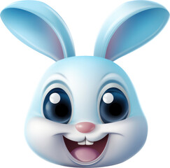Easter bunny emoji transparent background PNG clipart