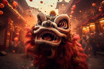 Urban Spectacle of Dragon Parade Celebrating Chinese New Year”