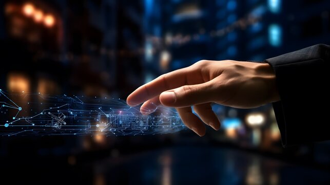 Reaching for Progress: A Hand Extending to Interact with the Holographic Realm of AI Data