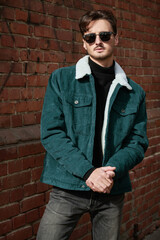 Obraz premium men denim fashion