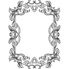 vintage frame handdrawn illustration