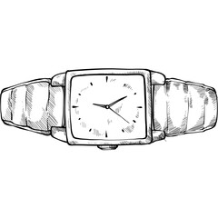 analog wristwatch handdrawn illustration