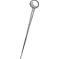 straight pin handdrawn illustration