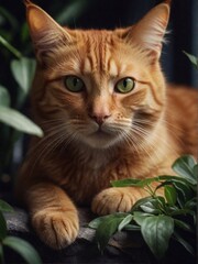 cat on the grass