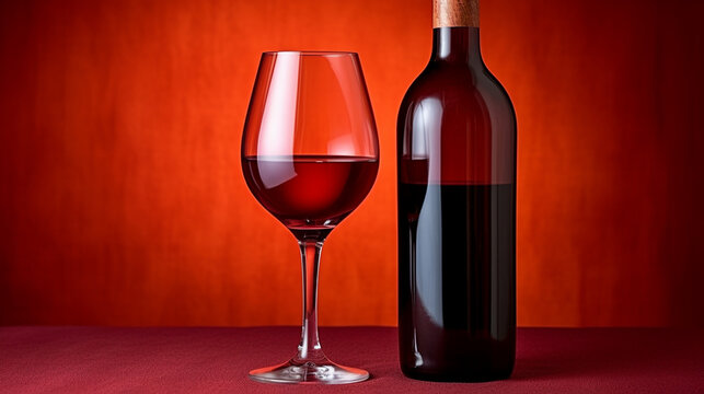 wine bottle and glass HD 8K wallpaper Stock Photographic Image 