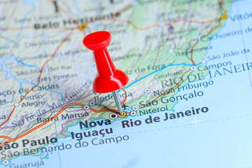 Rio de Janeiro, Brazil pin on map