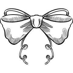 hair ribbon handdrawn illustration