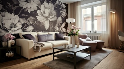 Floral Wallpaper Interior Design Photography