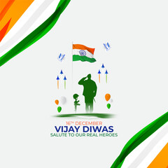Vector illustration of Vijay Diwas social media feed template