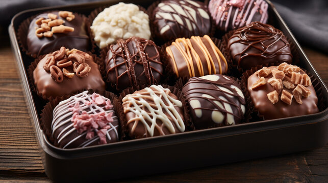 box of chocolates HD 8K wallpaper Stock Photographic Image 