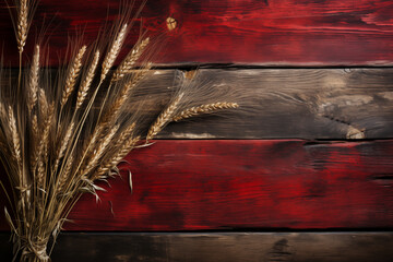Barn Red textures vintage, flat lay with copy space