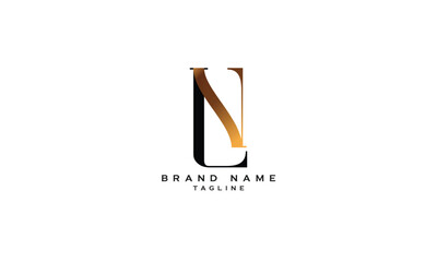 LN, NL, Abstract initial monogram letter alphabet logo design