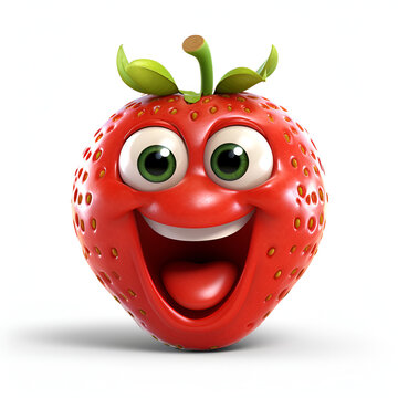 red strawberry cartoon